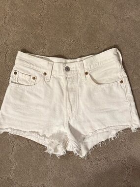 Levi's 501 Women's White Denim Cutoff Shorts